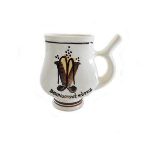 Spa Sipping Mug Floral Water Cup Collectible 1960s Slovakia